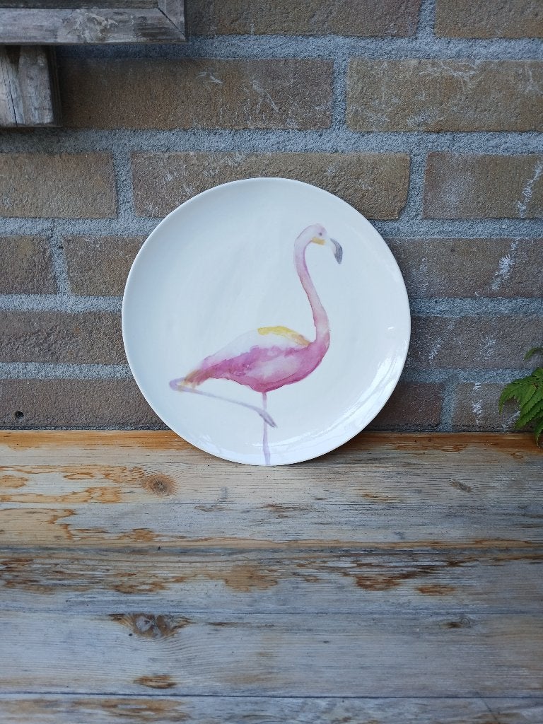 groot flamingo bord, Meerkleurig, Overige materialen, Overige stijlen, Ophalen of Verzenden