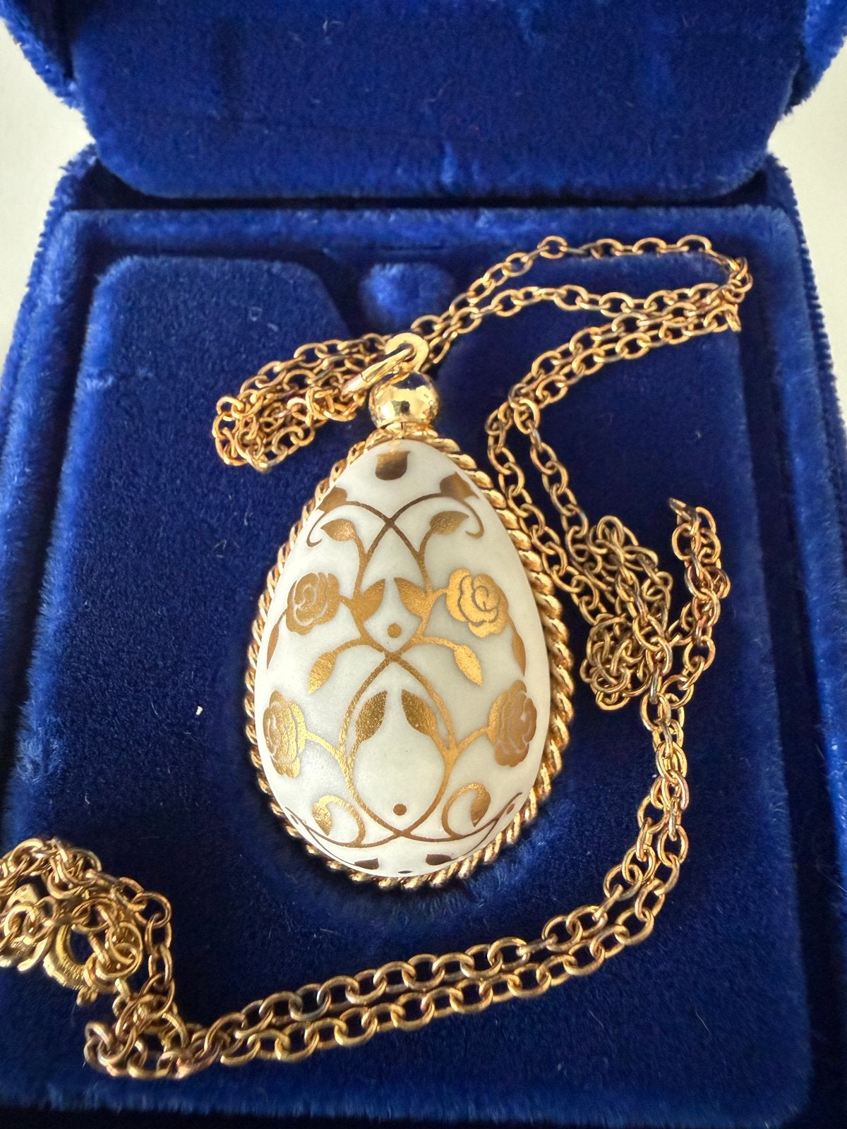 Franklin Mint De Paasei Hanger 24K Goud Porselein 1978, Verzenden, Nieuw, Goud