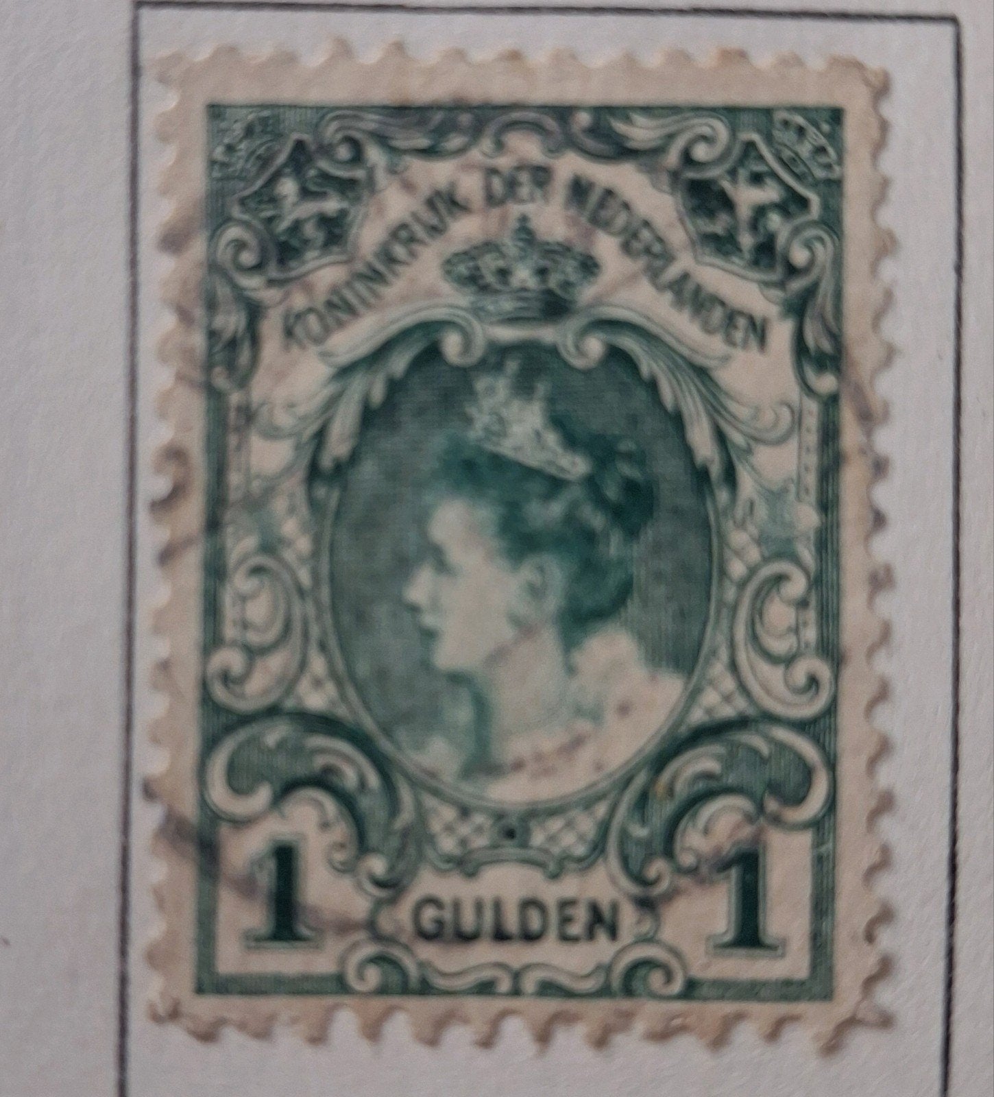 Nederlandse postzegel Koningin Wilhelmina 1 Gulden, Postzegels en Munten, Postzegels | Nederland, Ophalen of Verzenden, T/m 1940