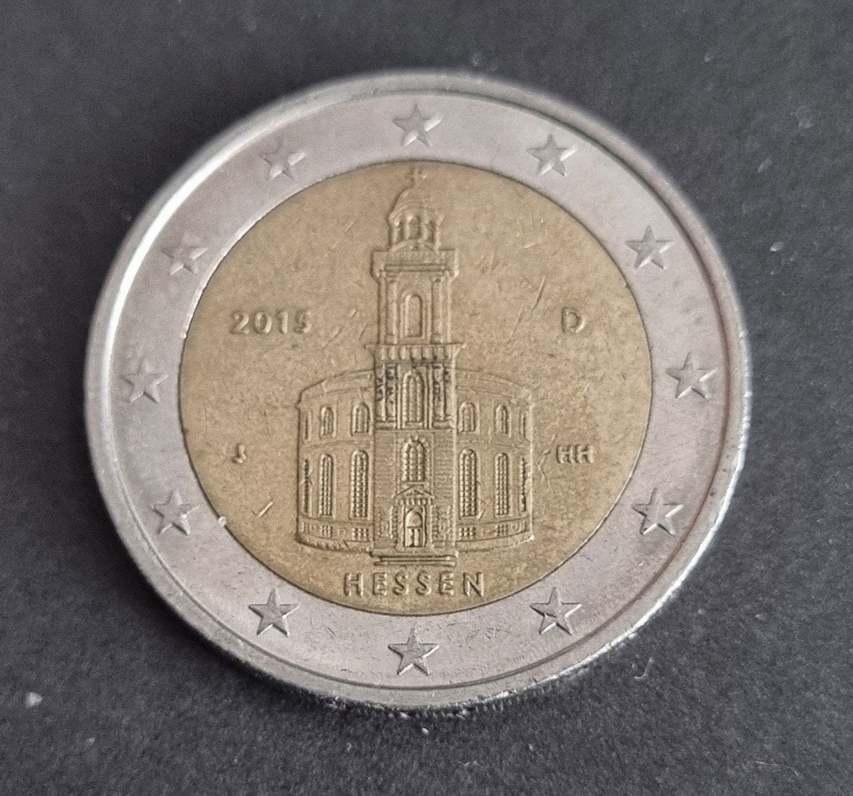 2 Euro Herdenkingsmunt Duitsland 2015 - Hessen, letter J, Postzegels en Munten, Verzenden, Duitsland, 2 euro, Losse munt