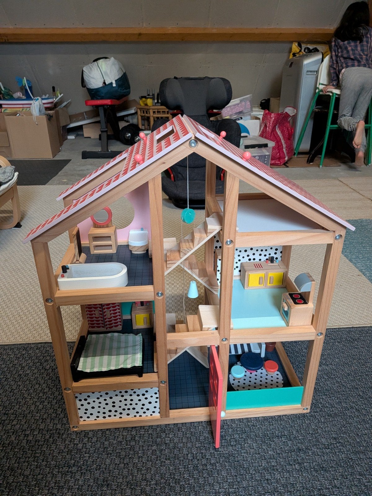 Hema Poppenhuis met Meubelsw, Kinderen en Baby's, Ophalen, Gebruikt, Poppenhuis