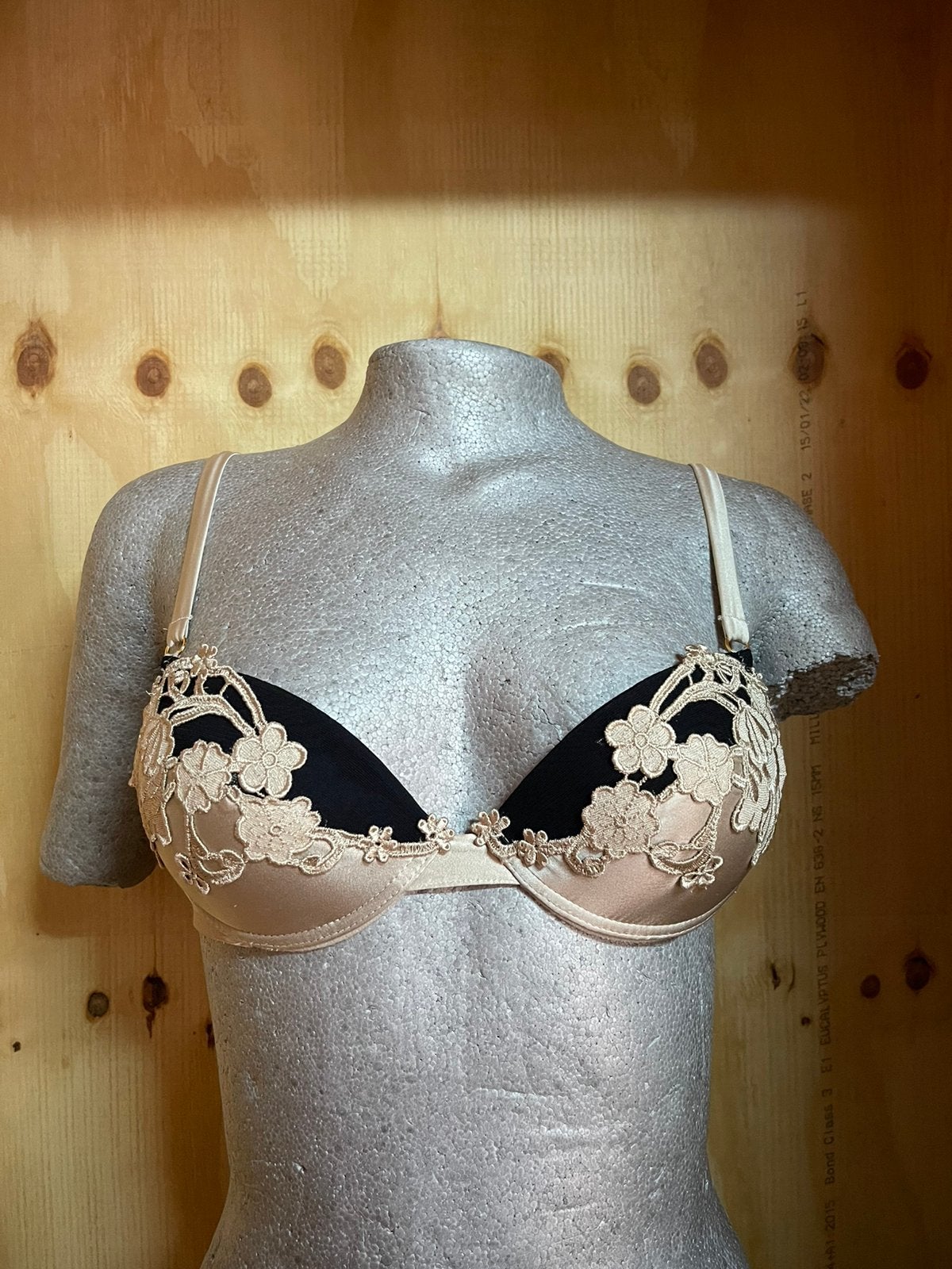 Valery push up bh 80b model fiore tortora, Verzenden, Beige, BH