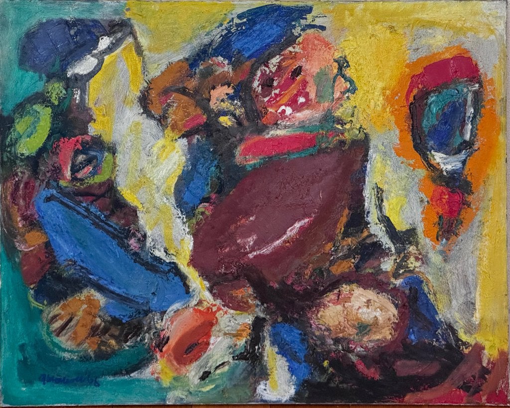 Ger Brouwer - abstract expressief schilderij (1966), Ophalen