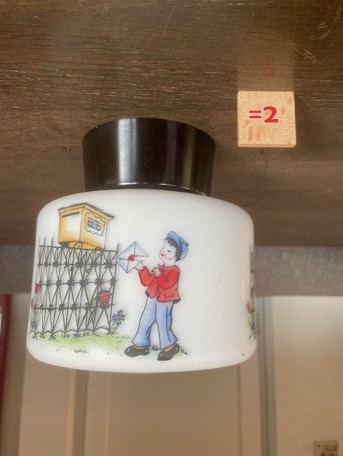 Retro / Vintage Plafonnière nr 02, Ophalen of Verzenden, Zo goed als nieuw, Plafondlamp