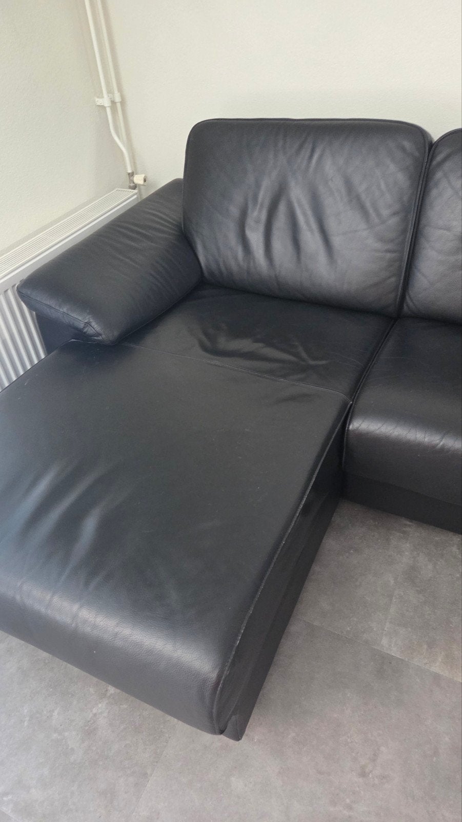 Zwarte Leren Hoekbank - Comfortabel en Stijlvol, Huis en Inrichting, Banken | Bankstellen, Modern, Klassiek, 250 tot 300 cm, Gebruikt