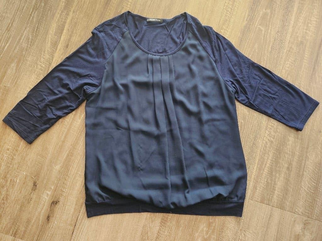 Top blouse shirt donkerblauw Frank Walder 46 XL bijna nieuw, Blauw, Maat 46/48 (XL) of groter, Ophalen of Verzenden, Zo goed als nieuw