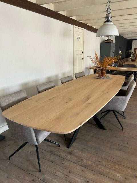 Nieuwe Deens ovale eettafel 300x105cm, Huis en Inrichting, Ophalen, 100 tot 150 cm, Eikenhout, Ovaal