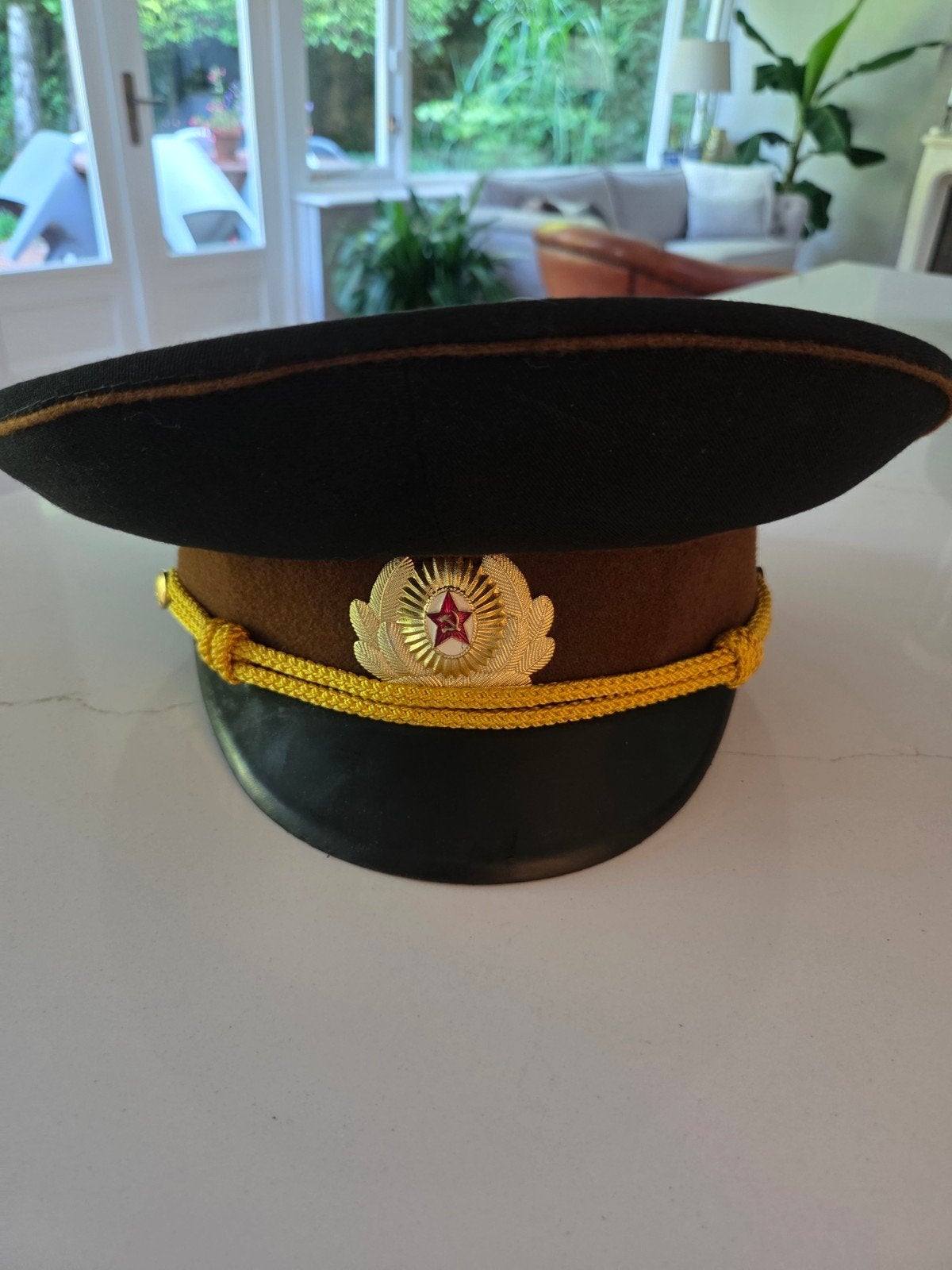 Vintage Sovjet Unie Militaire Pet - Maat 57 cm, Ophalen of Verzenden, Zo goed als nieuw, Sovjet Unie, Pet