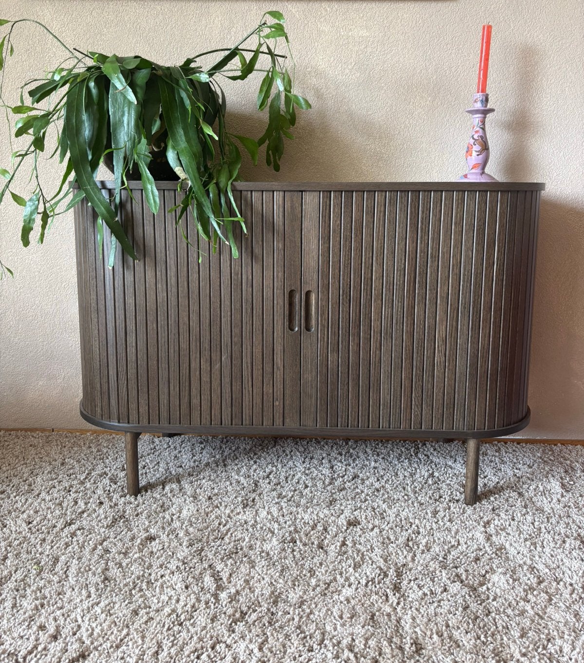 Japandi dressoir, tambour, met roldeuren, Ophalen, Japandi, Met deur(en), 100 tot 150 cm