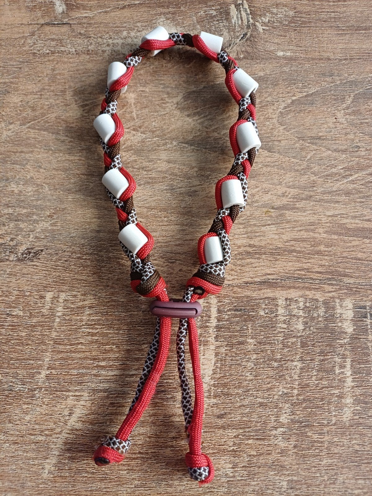 Tekenband - Ketting voor hond met EM-X kralen, Ophalen of Verzenden, Handgemaakt, Zo goed als nieuw