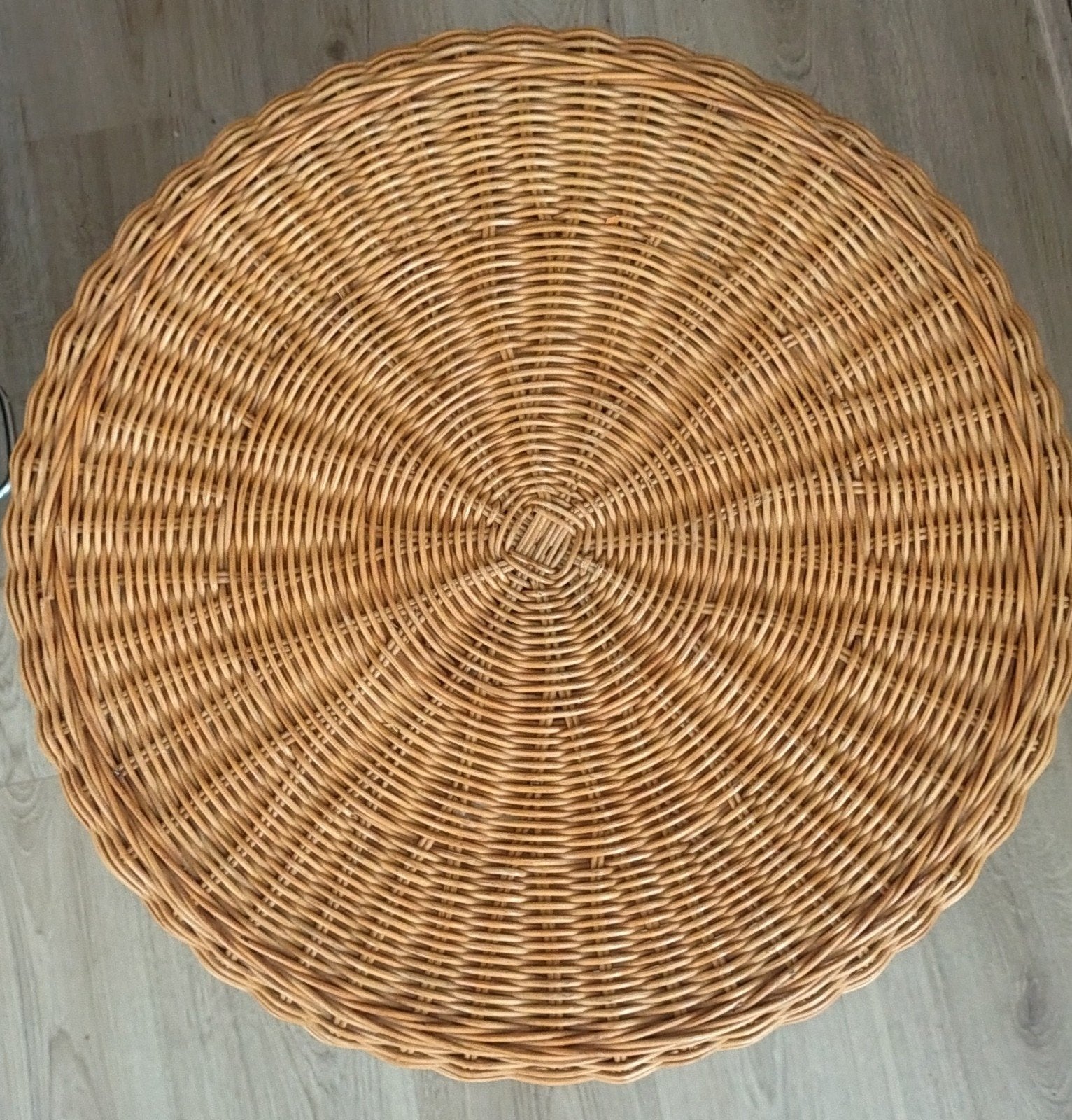 Rotan bijzettafel, tafel, met twee niveaus - 56cm hoog, Overige materialen, Minder dan 55 cm, Rond, Zo goed als nieuw