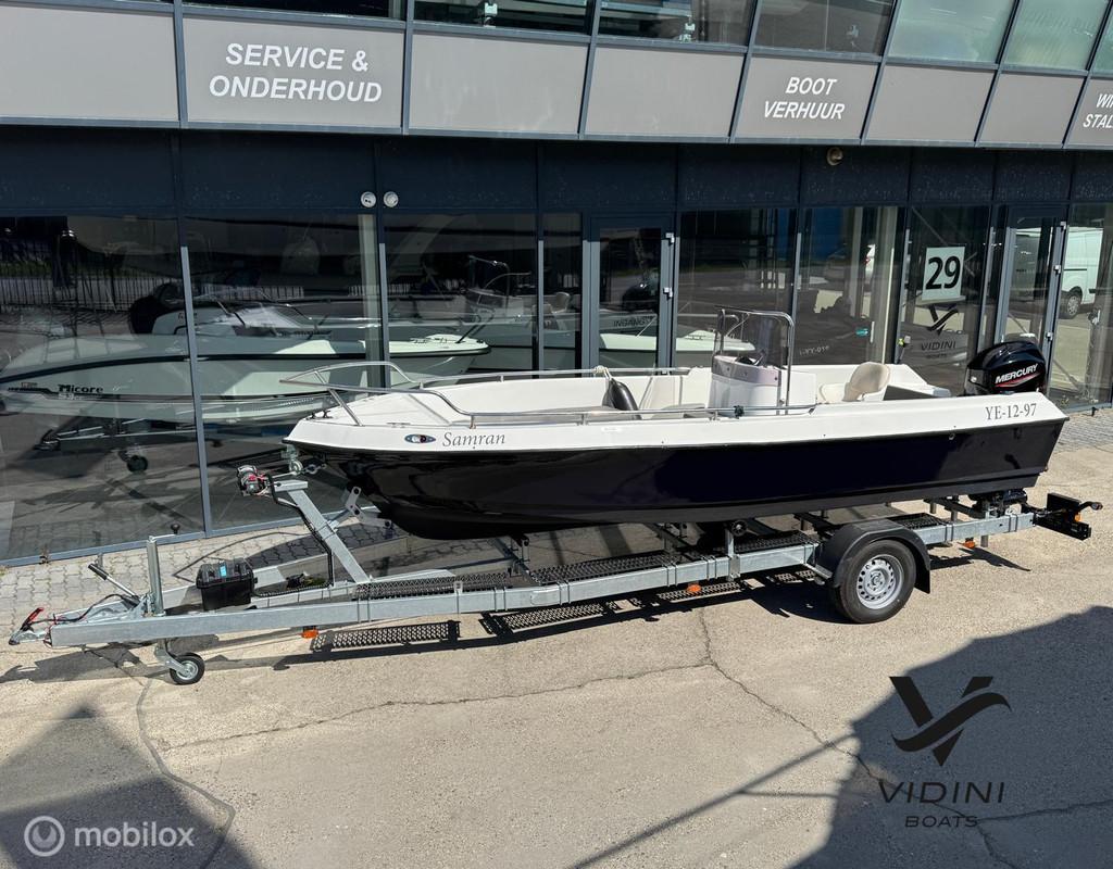 Console boot / familie boot nieuwe Mercury 60pk, Watersport en Boten, Vis- en Consoleboten, 50 tot 70 pk, 3 tot 6 meter, Benzine
