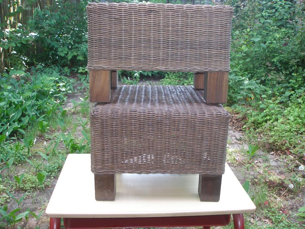 Twee rotan bijzettafels, Huis en Inrichting, Tafels | Bijzettafels, Ophalen, Minder dan 55 cm, Gebruikt, Rechthoekig