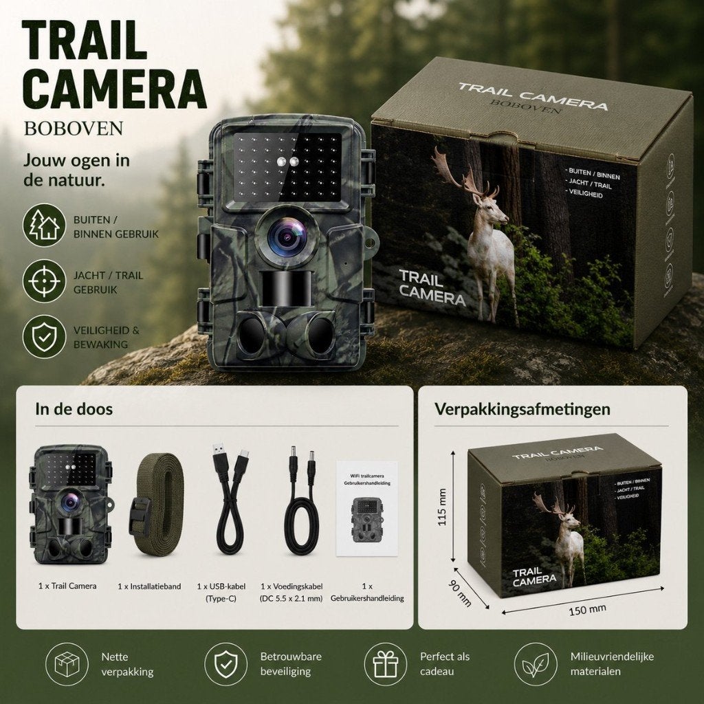 Wildcamera met nachtzicht en wifi, Overige merken, Verzenden, Minder dan 8x, Camera