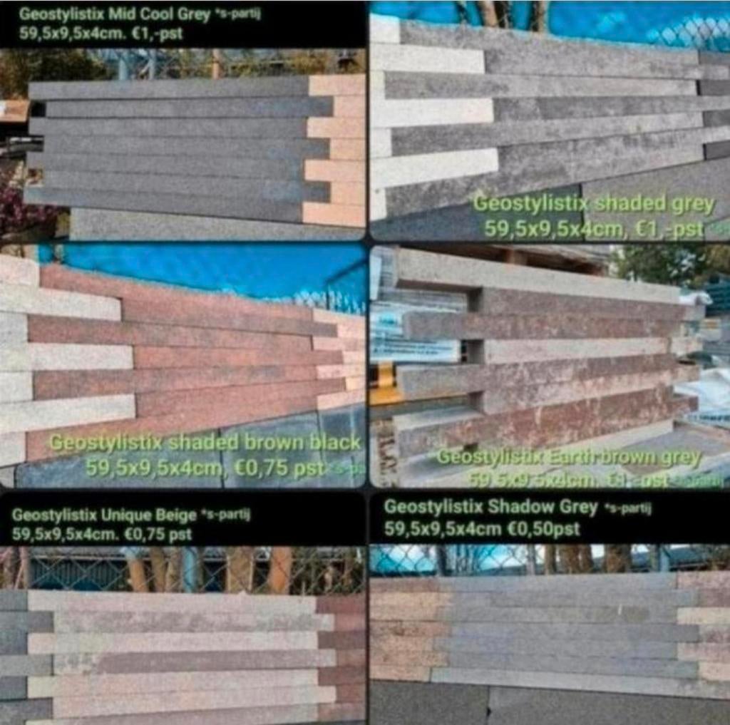 S-Partijen geostylistix metselstenen stapelblokken gevel, Doe-het-zelf en Verbouw, Ophalen of Verzenden, Nieuw, Beton