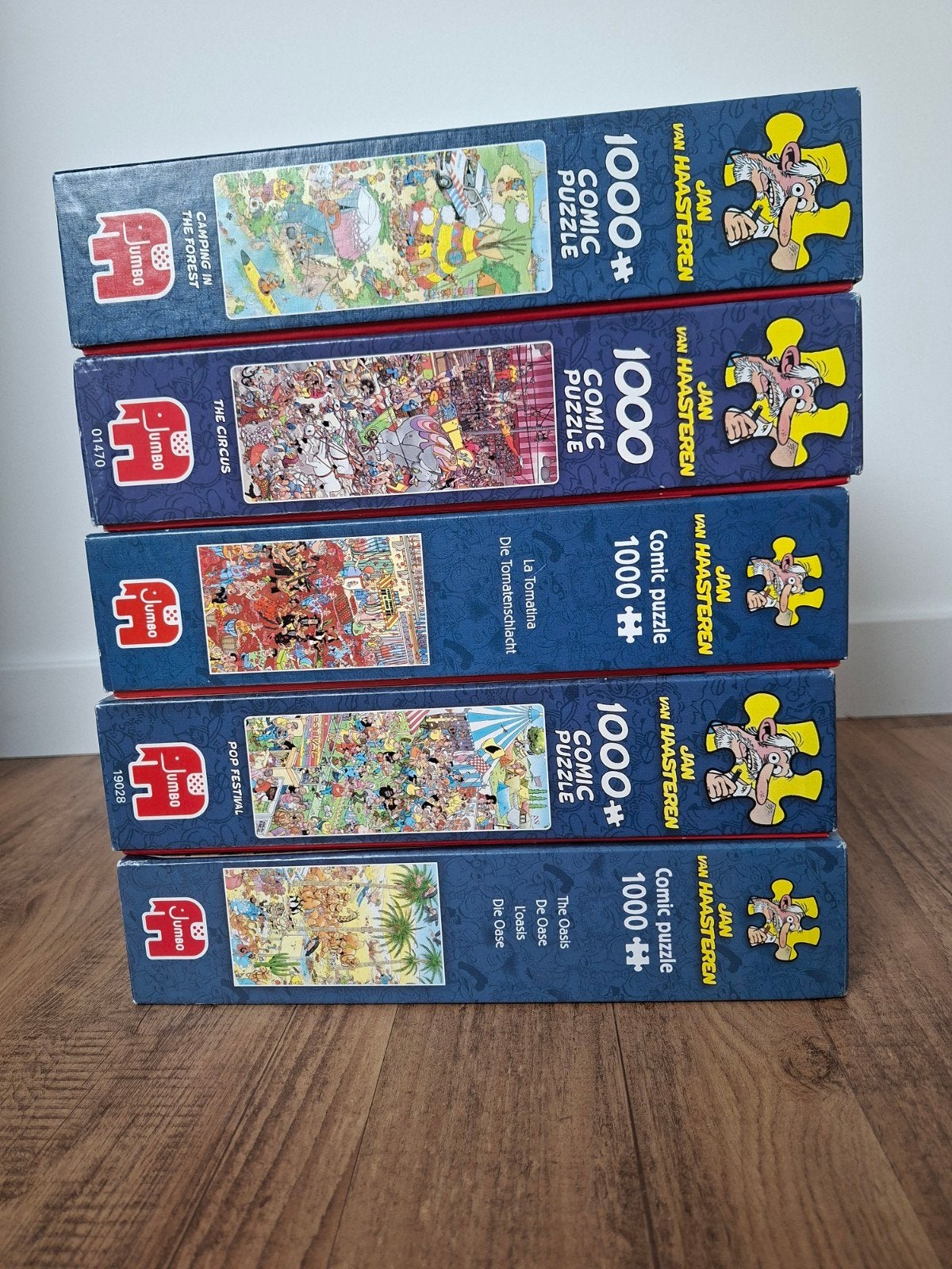 Jan van Haasteren Puzzels 1000 stukjes - 5 stuks, Ophalen of Verzenden, 500 t/m 1500 stukjes, Gebruikt, Legpuzzel