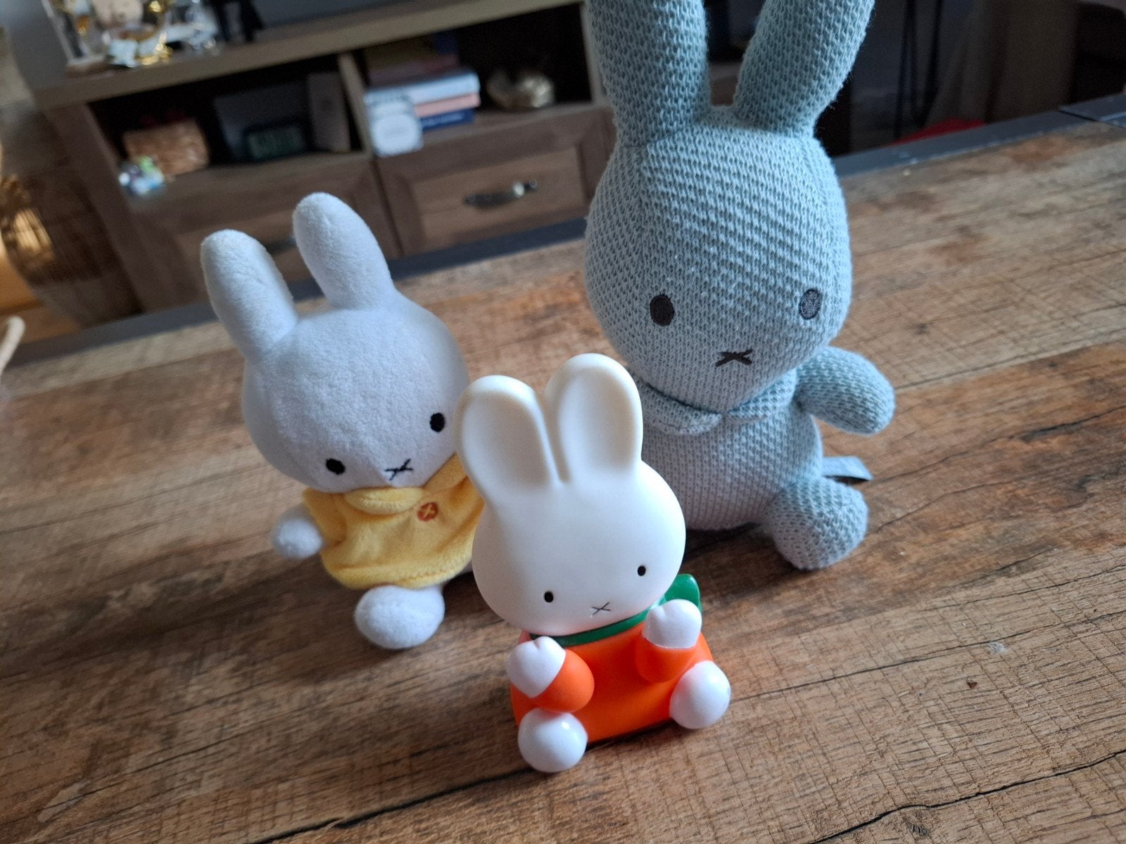 Nijntje knuffels en figuur - 3 stuks, Gebruikt, Overige merken, Grijs, Konijn