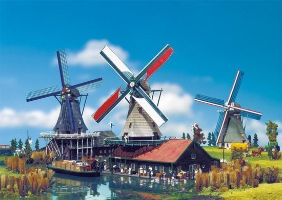 FALLER 191832: bouwpakket Zaanse windmolen "De kat", Hobby en Vrije tijd, Modeltreinen | H0, Overige merken, Wisselstroom, Brug, Tunnel of Gebouw