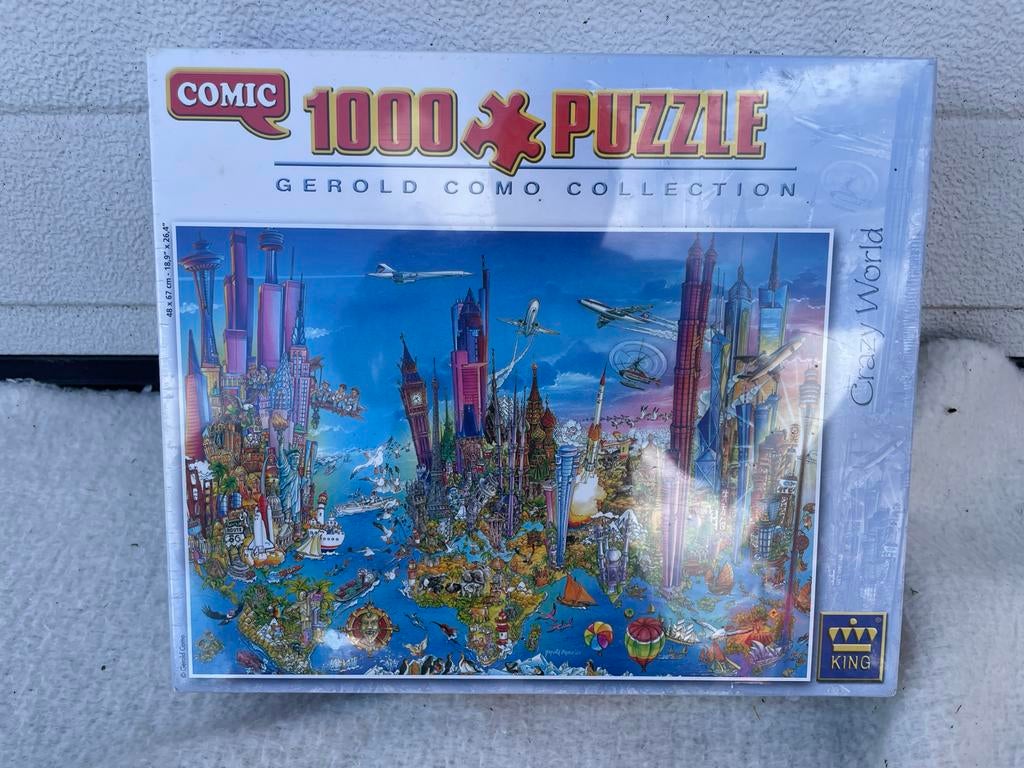 Comic 1000 Puzzel Gerold Como Collection Crazy World, Ophalen of Verzenden, 500 t/m 1500 stukjes, Nieuw, Legpuzzel