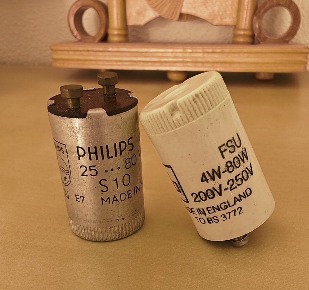 Twee vintage TL buis starters Philips en EFA, Ophalen of Verzenden