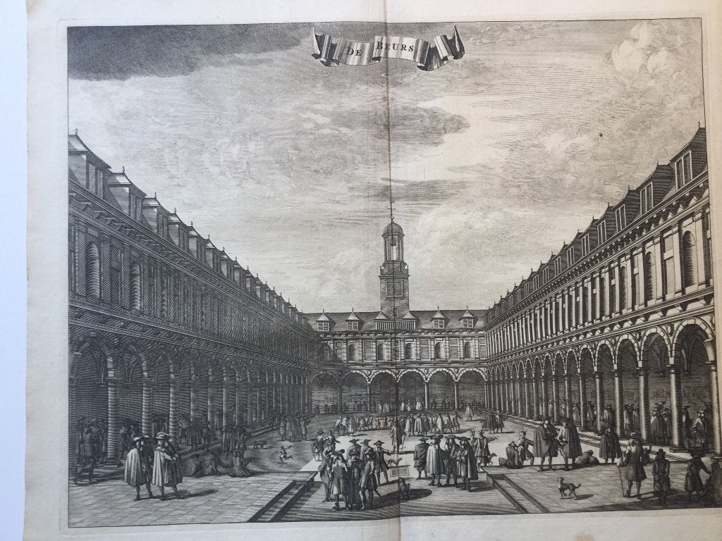 Amsterdam, Rokin, Beurs; Wagenaar, 1761-1780, 26 cm, Ets, Stadsgezicht, Ophalen of Verzenden
