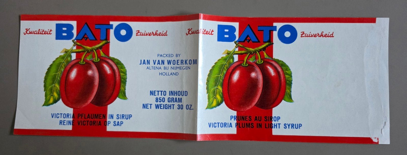 096) ORIGINEEL ETIKET BATO JAN VAN WOERKOM NIJMEGEN, Verzenden, Gebruikt, Overige typen