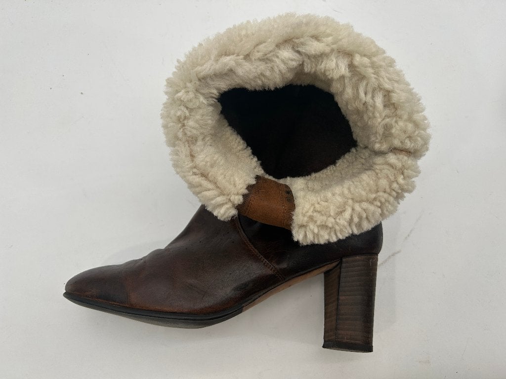 Lea Foscati, maat 40 karaktervolle bruine leren laarzen., Hoge laarzen, Bruin, Verzenden, Lea Foscati