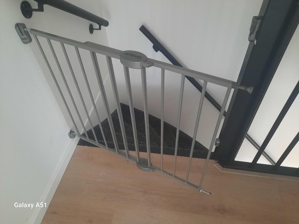 2 traphekjes lindam, Kinderen en Baby's, Traphekjes, Gebruikt, Ophalen of Verzenden, 115 cm of meer, Metaal of IJzer