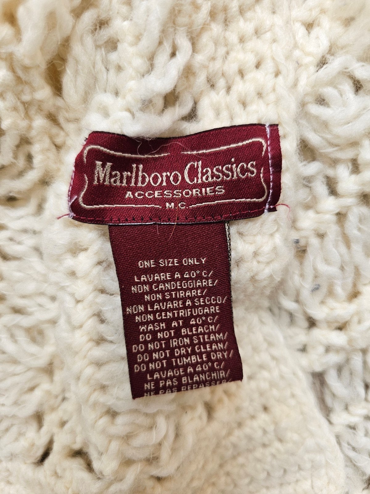 Offwhite gebreide sjaal van Marlboro Classics, Marlboro Classics, Ophalen of Verzenden, Zo goed als nieuw, Sjaal