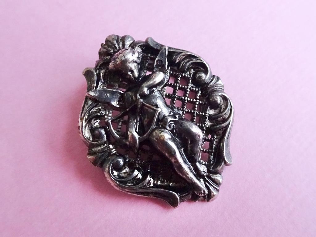 jwg Vintage 20s Deco engel clip broche dressclip zilver klr, Sieraden, Tassen en Uiterlijk, Verzenden, Overige materialen, Broche