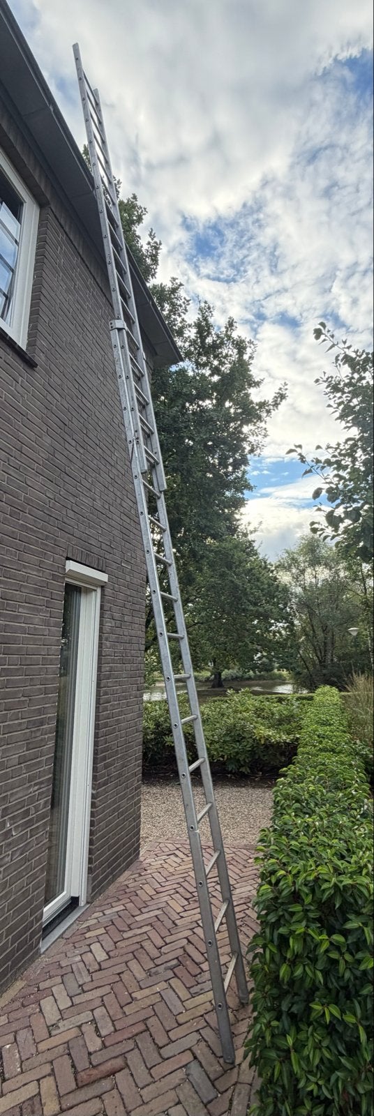 Aluminium uitschuif ladder - circa 7,20m, Ophalen, Gebruikt, Ladder, Opvouwbaar of Inschuifbaar