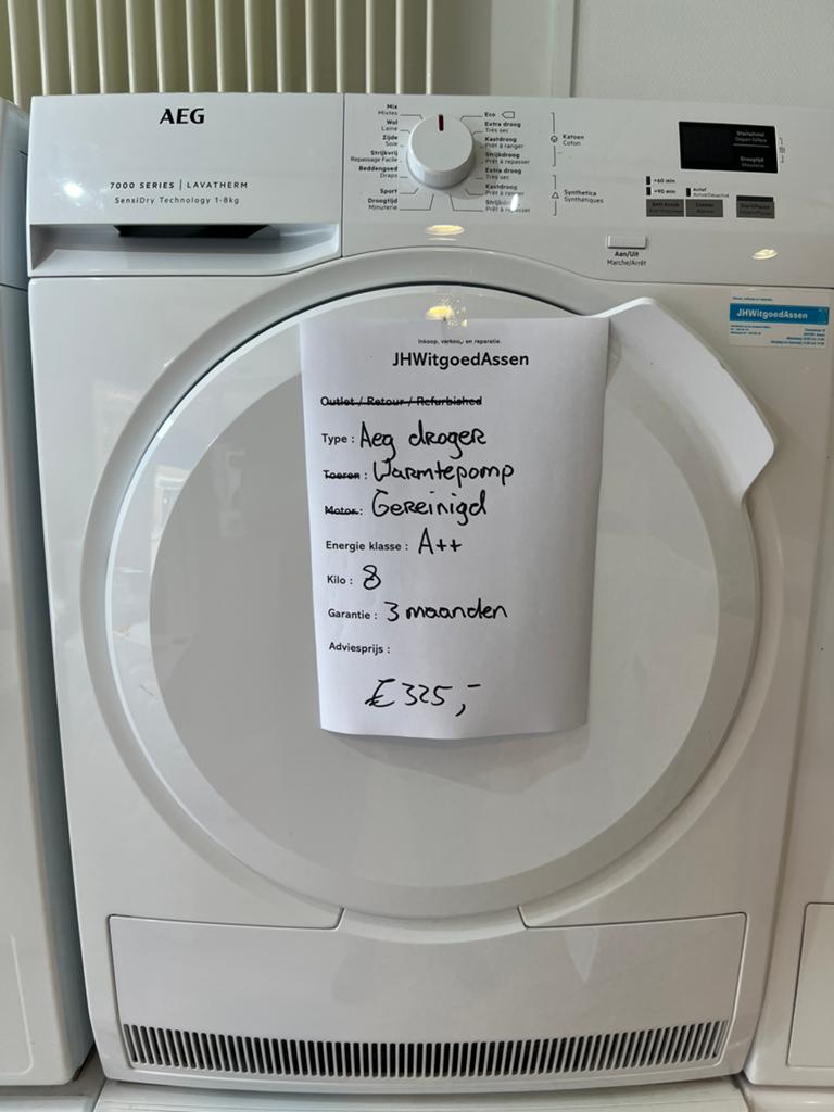 AEG 7000 serie Lavatherm SensiDry Warmtepompdroger 8kg, 8 tot 10 kg, Ophalen of Verzenden, Zo goed als nieuw, 85 tot 90 cm