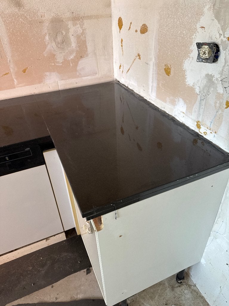 Granieten aanrechtblad, Ophalen, Gebruikt, Zwart, 150 tot 200 cm