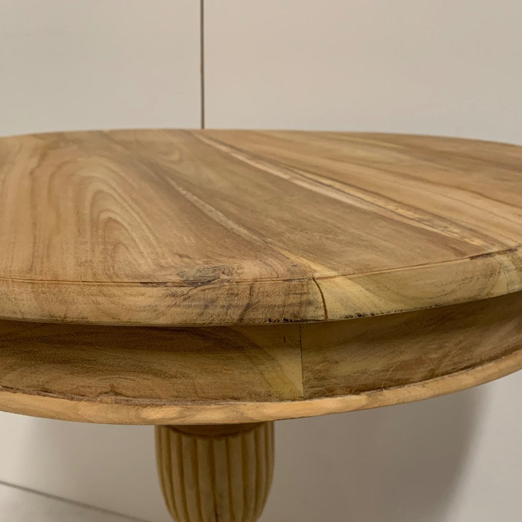 ronde bijzettafel / wijntafel teak - 60 cm - Gratis bezorgd, Huis en Inrichting, TTM Wonen, Meubels – (Perzische) Tapijten en Woonaccessoires