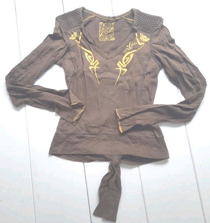 G-sus reversible top maat S, legergroen met oker, Kleding | Dames, Maat 38/40 (M), G-sus, Ophalen of Verzenden, Lange mouw