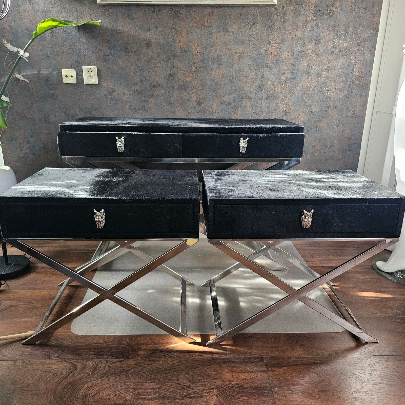 Casa Padrino  Luxury Side Table with Drawer 3 pieces, Ophalen