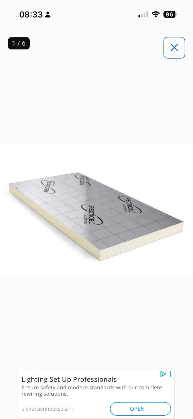 33 x Recitel en isover Pir platen 14 cm dik, 12 cm of meer, Zo goed als nieuw, Hardschuim (Pir), 15 m² of meer