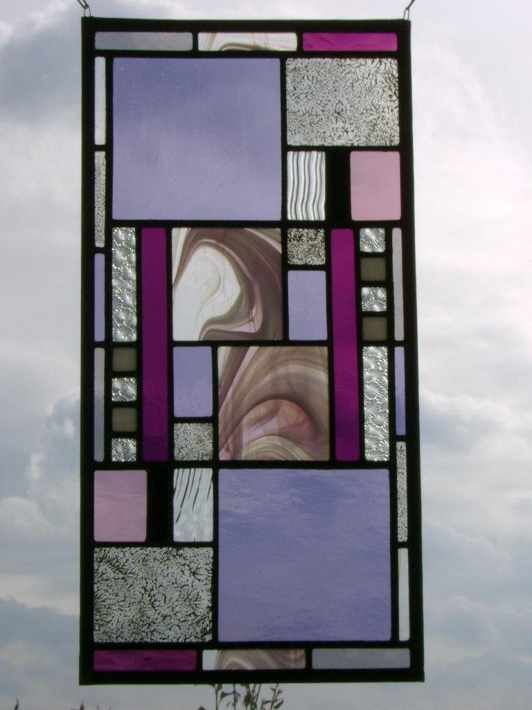Raamhanger voorzetraam rond glas in lood, Meerkleurig, Overige stijlen, Nieuw, Ophalen of Verzenden