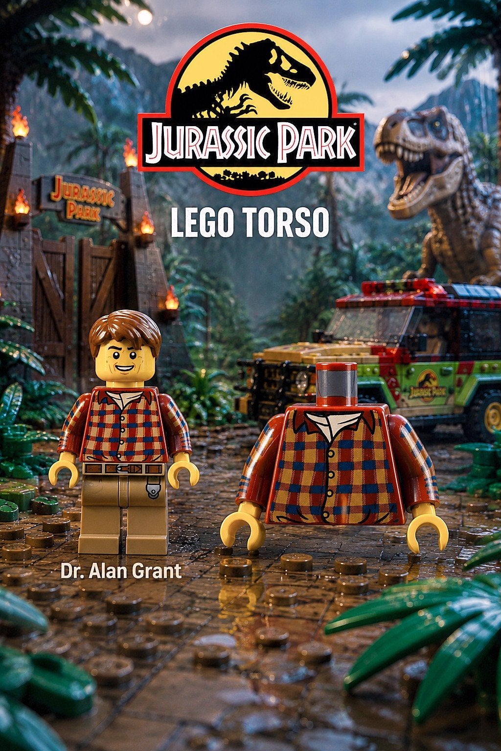 LEGO Jurassic Park Torso - Dr. Alan Grant - Nieuw, Ophalen of Verzenden, Nieuw, Overige merken
