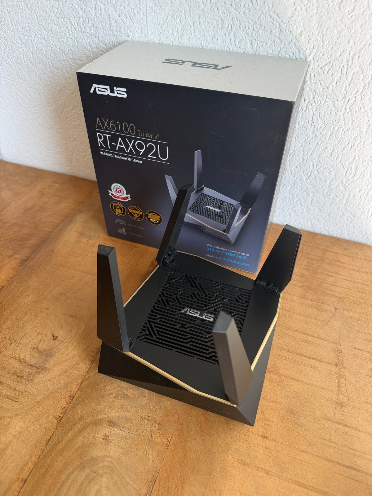 ASUS RT-AX92U AX6100 Tri-Band Smart Wi-Fi Router, Computers en Software, Ophalen of Verzenden, Zo goed als nieuw, Router
