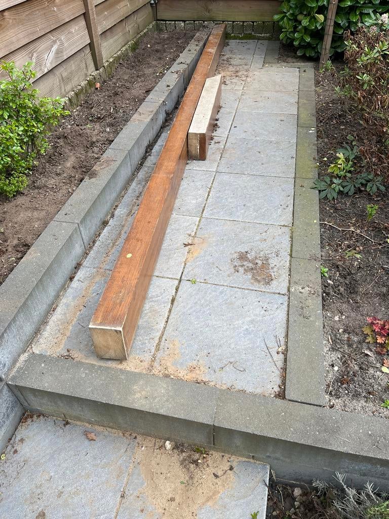 Gelakte houten balken uit schouw openhaard, Ophalen, Gebruikt, Balk, Overige houtsoorten