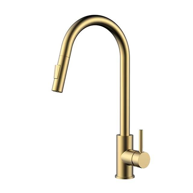 Keukenkraan GOUD Spoelkraan Uittrekbaar moderne Mengkraan, Doe-het-zelf en Verbouw, Sanitair, Ophalen of Verzenden, Nieuw, Rvs