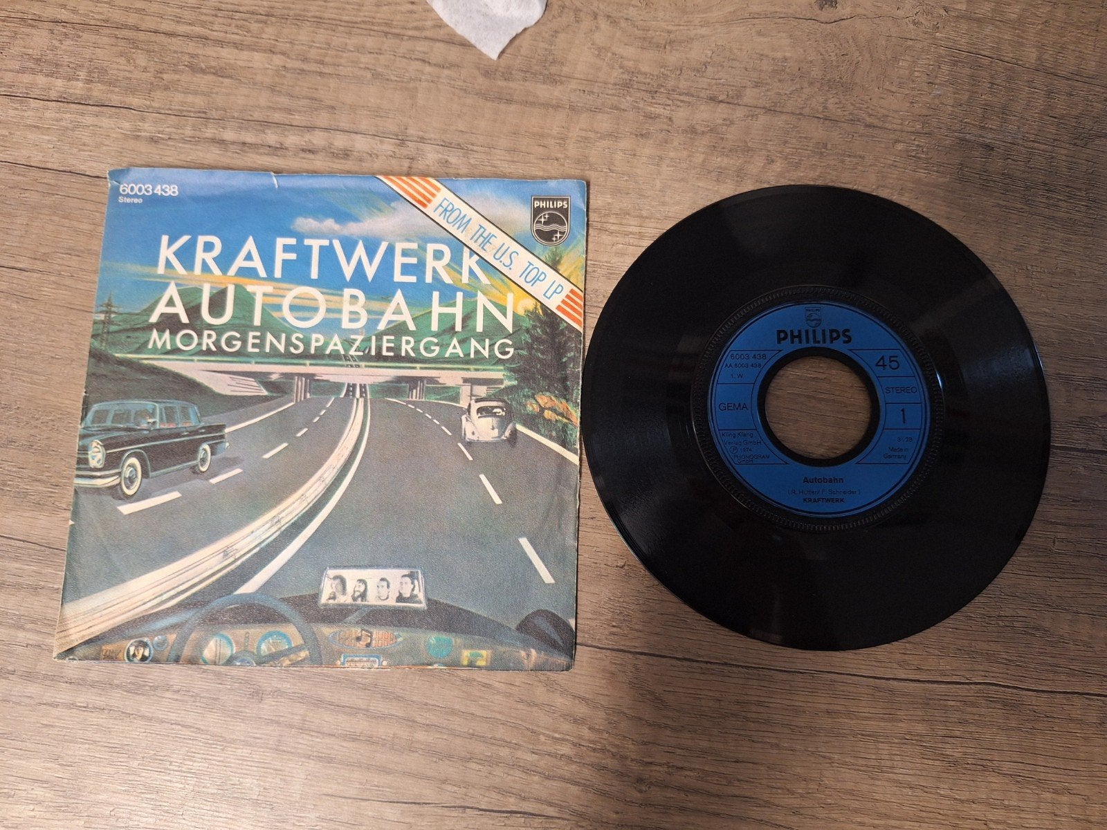 Kraftwerk - Autobahn / Morgenspaziergang 7 inch vinyl, Gebruikt, 7 inch, Ophalen of Verzenden, EP