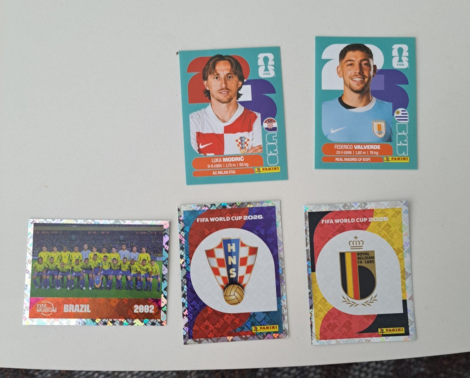 Panini WK 2026 Stickers - Modric, Valverde, Brazilië, België, Ophalen of Verzenden