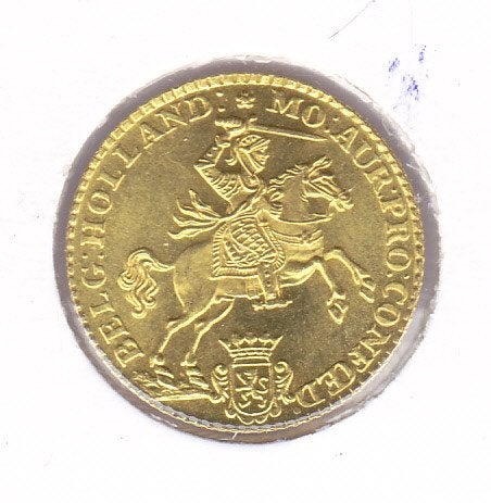 Herslag van de halve gouden rijder 1750 Holland. MMT visje, Ophalen of Verzenden, Vóór koninkrijk, Overige waardes, Goud