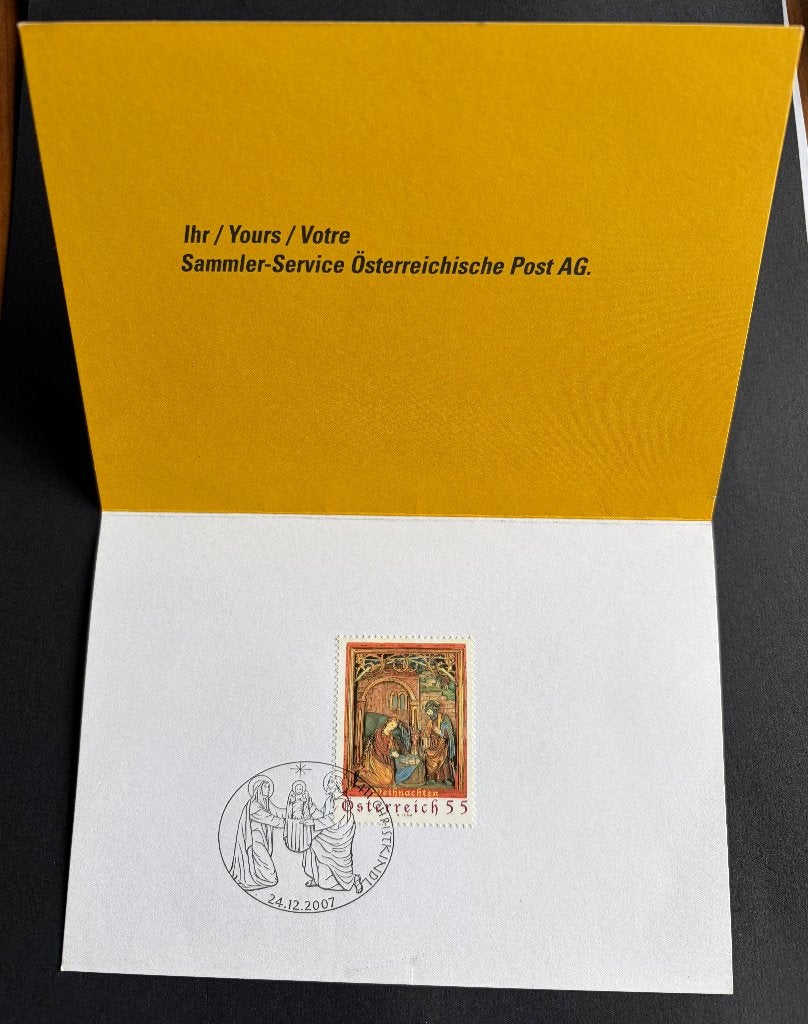 Maximumkaart postzegel Kerst Oostenrijk 2007, Postzegels en Munten, Postzegels | Eerstedagenveloppen, Ophalen of Verzenden, Onbeschreven