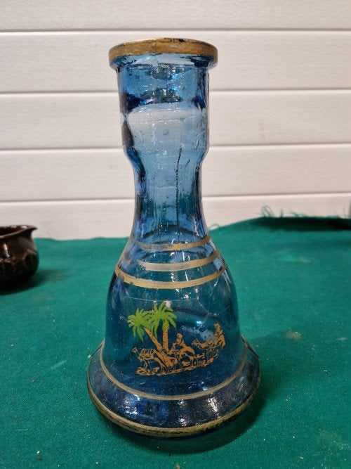 Vaas arabisch blauw glas, Ophalen of Verzenden