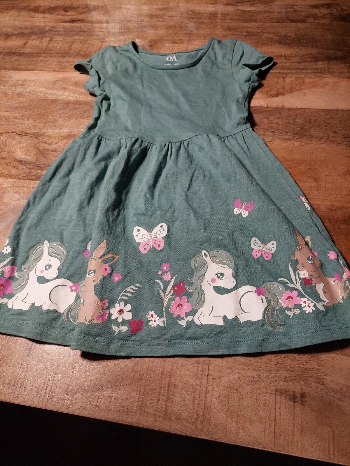Leuke jurk met paardenprint - C&A maat 104, Gebruikt, C&A, Meisje, Ophalen of Verzenden