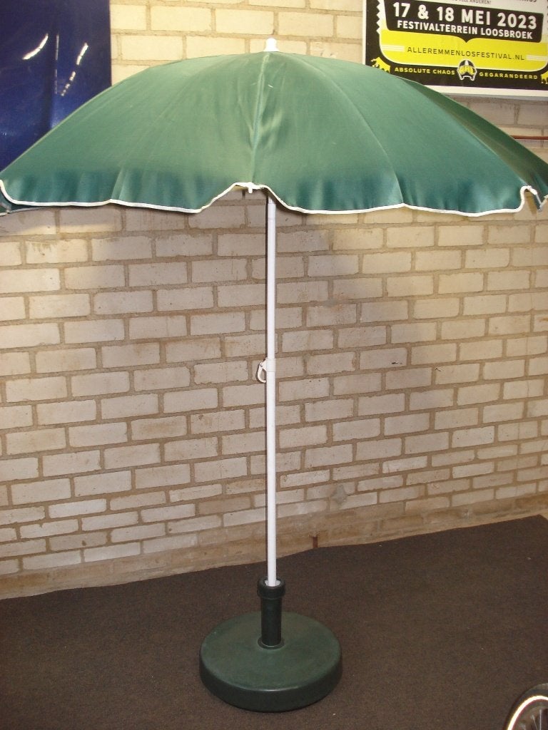 parasol met voet  160  Breed  Kantelbaar, Ophalen, Gebruikt, Stokparasol, Kantelbaar