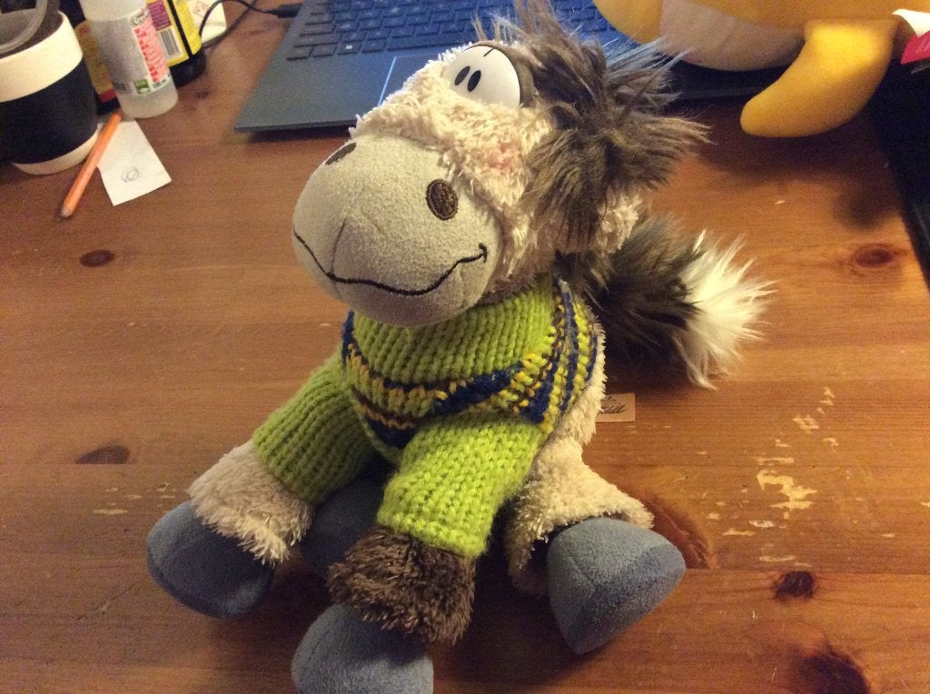 Galupy, paard van Diddl, knuffel. met truitje. 20 x 18 cm, Ophalen of Verzenden, Galupy, Gebruikt, Knuffel